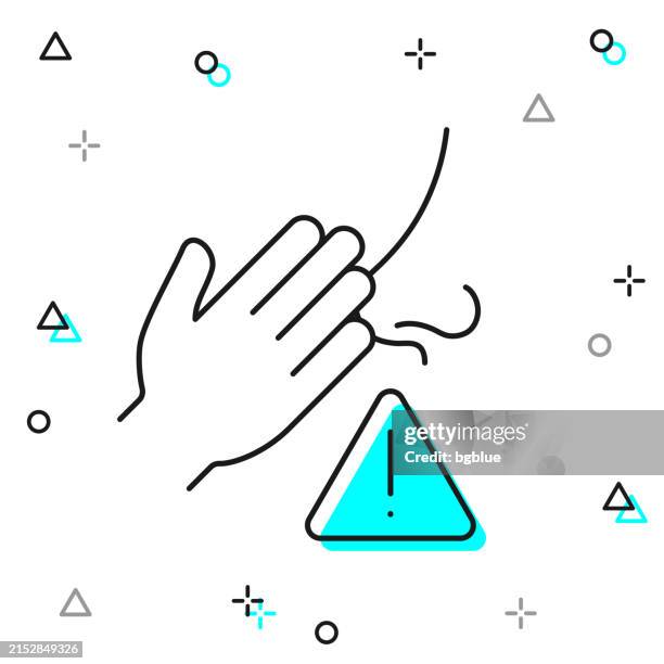 do not touch nose. line icon on white background - avoid touching stock illustrations