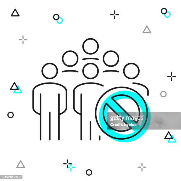 avoid crowds - no gathering. line icon on white background - avoid crowds vector stock illustrations