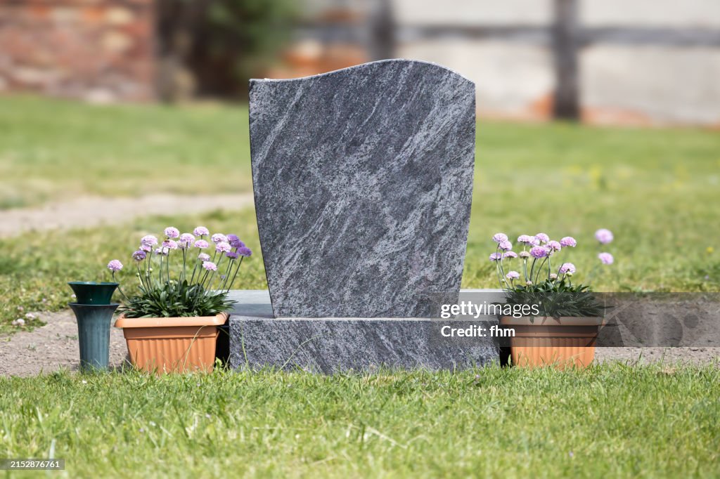 Blank gravestone on a cemetery
