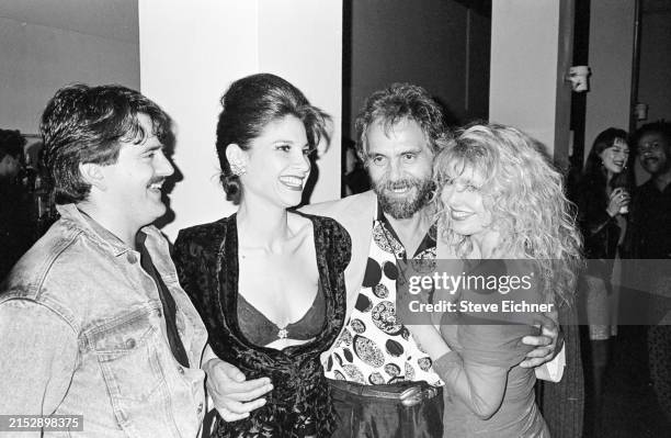 View of American actor Lisa Gaye , married comedians & actors Tommy Chong & Shelby Chong , and guest at the Palace de Beaute nightclub, New York, New...