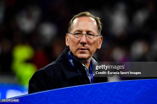 Olympique Lyon group John Textor celebrates with Lyon team after winning during the D1 Arkema Final match between Lyon and Paris at Groupama Stadium...