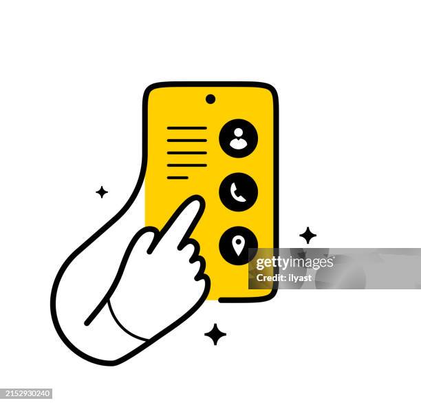 continuous editable line hand gesture with smartphone - phone ringing constantly stock illustrations