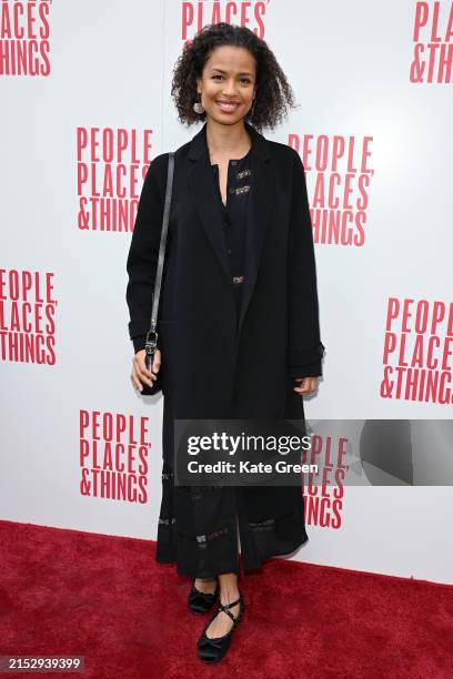 Gugu Mbatha-Raw attends the opening night of "People, Places And Things" at Trafalgar Theatre on May 14, 2024 in London, England.