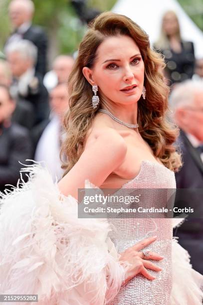 Frédérique Bel attends "Le Deuxième Acte" Screening & opening ceremony red carpet at the 77th annual Cannes Film Festival at Palais des Festivals on...