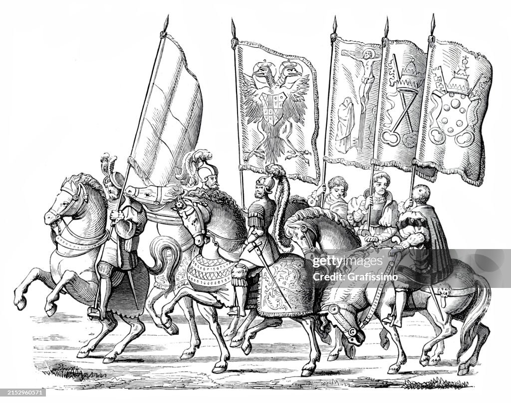 Charles V and Pope Clement VII entering Bologna on 24 February 1530