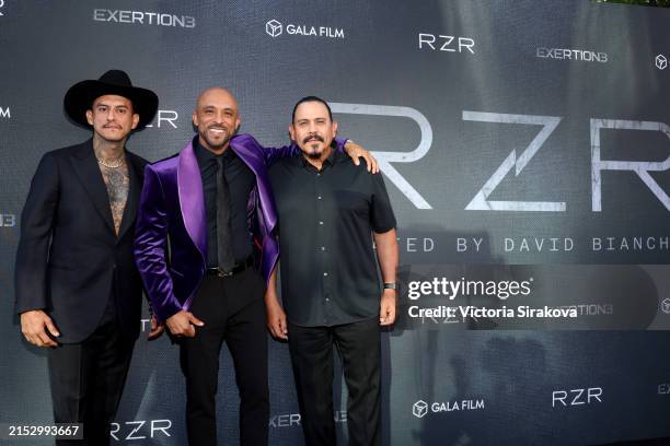 Richard Cabral, David Bianchi, Emilio Rivera attend the FYC screening of the new series "RZR" at Television Academy's Wolf Theatre at the Saban Media...