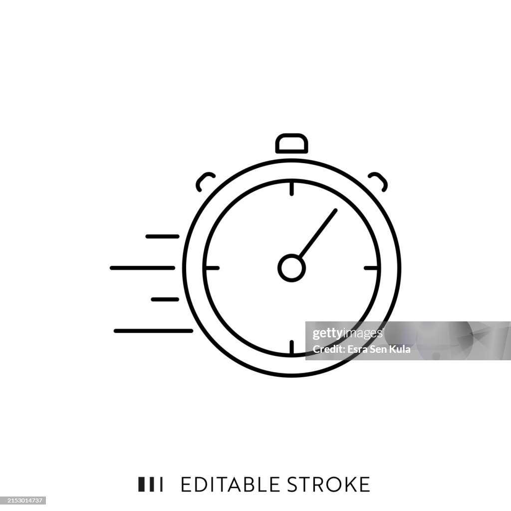 Fast Delivery Line Icon Design mit editierbarem Strich. Geeignet für Infografiken, Webseiten, mobile Apps, UI-, UX- und GUI-Design.