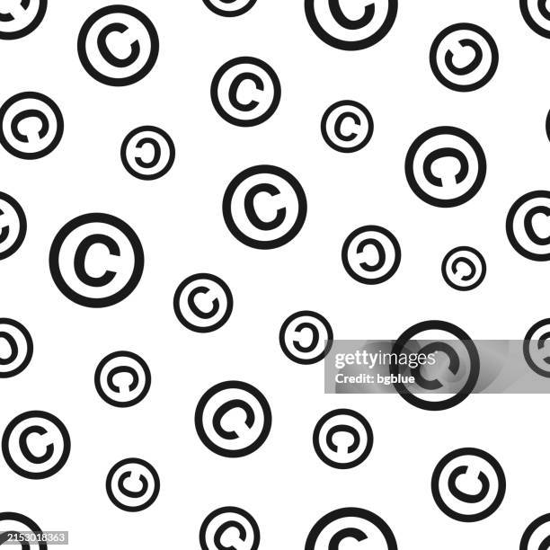 copyright. seamless pattern. icons on white background - patent background stock illustrations