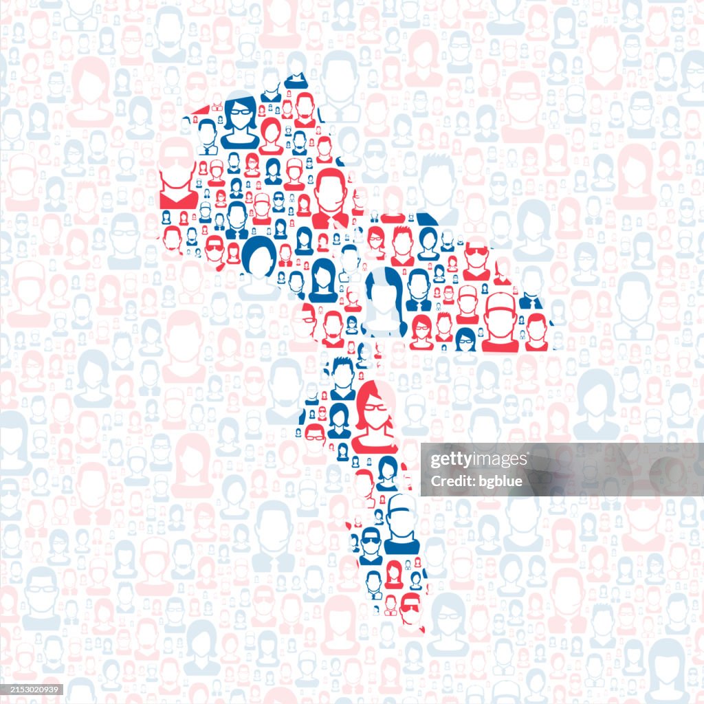 Haines, Alaska. Map with blue and red People