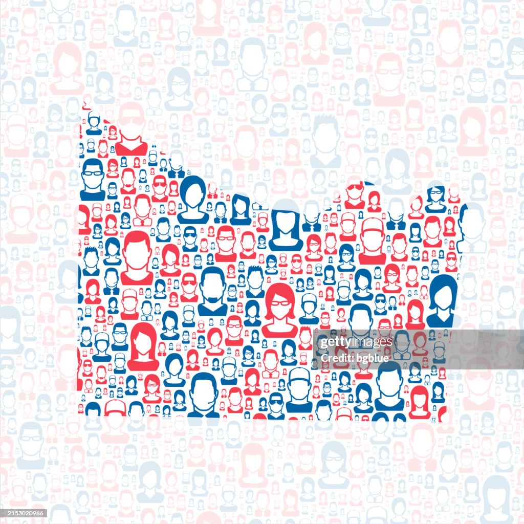 Morgan County, Alabama. Map with blue and red People