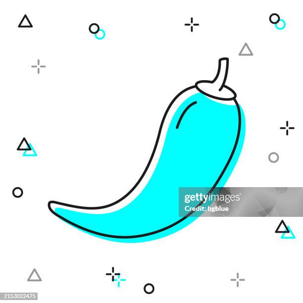chilli pepper. line icon on white background - chilli white background stock illustrations