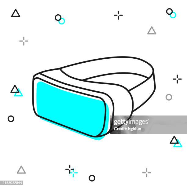 virtual reality headset - vr. line icon on white background - video gamer vector stock illustrations