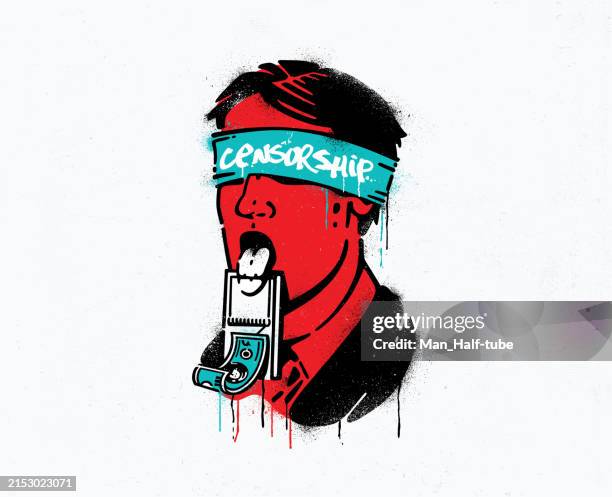 censorship stencil graffiti - stencil stock illustrations