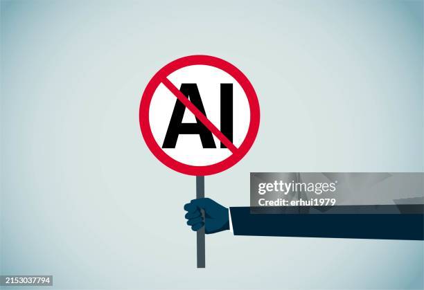 stop developing artificial intelligence - robotics abstract stock illustrations