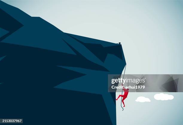 ilustraciones, imágenes clip art, dibujos animados e iconos de stock de escalada hombre - montañismo