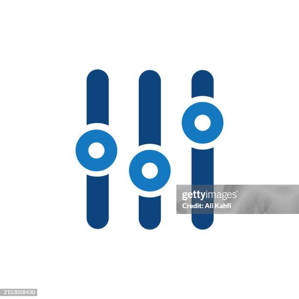 ilustrações de stock, clip art, desenhos animados e ícones de sound adjusting control icon. solid icon that can be applied anywhere, simple, pixel perfect and modern style. - apertar o botão