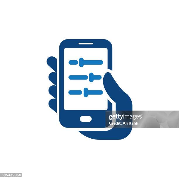 ilustrações de stock, clip art, desenhos animados e ícones de phone control icon. solid icon that can be applied anywhere, simple, pixel perfect and modern style. - apertar o botão