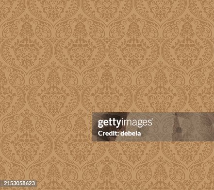 Light Brown Victorian Damask Luxury Decorative Fabric Pattern Light Brown Victorian Damask Luxury Decorative Fabric Pattern