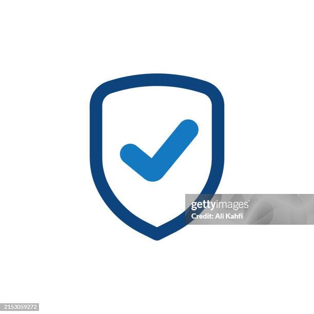 protection icon. solid icon that can be applied anywhere, simple, pixel perfect and modern style. - shield tick stock illustrations