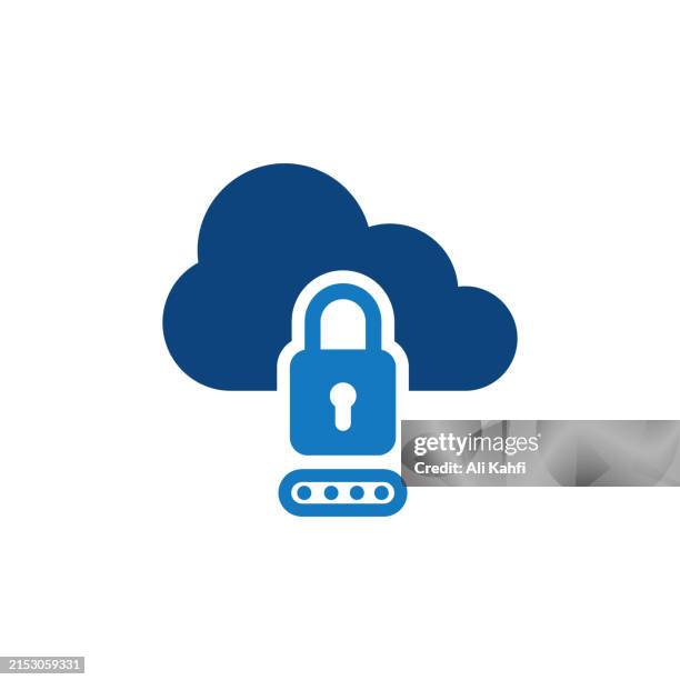 cloud hosting security icon. solid icon that can be applied anywhere, simple, pixel perfect and modern style. - ransomware attack stock illustrations