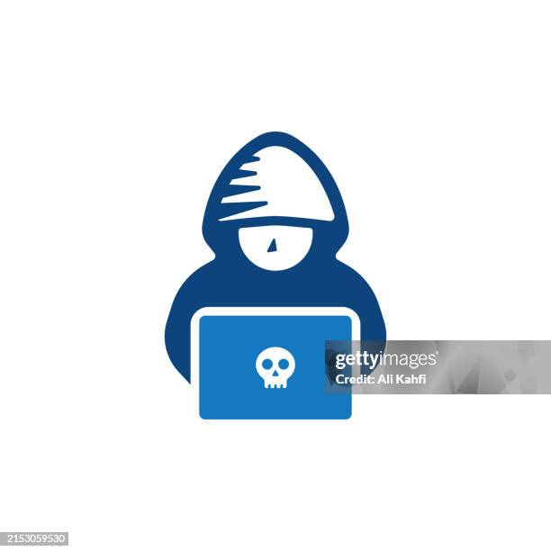 hacker icon. solid icon that can be applied anywhere, simple, pixel perfect and modern style. - criminal stock illustrations