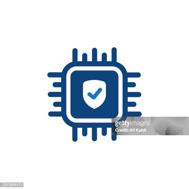 cpu security icon. solid icon that can be applied anywhere, simple, pixel perfect and modern style. - integrated systems icon stock illustrations