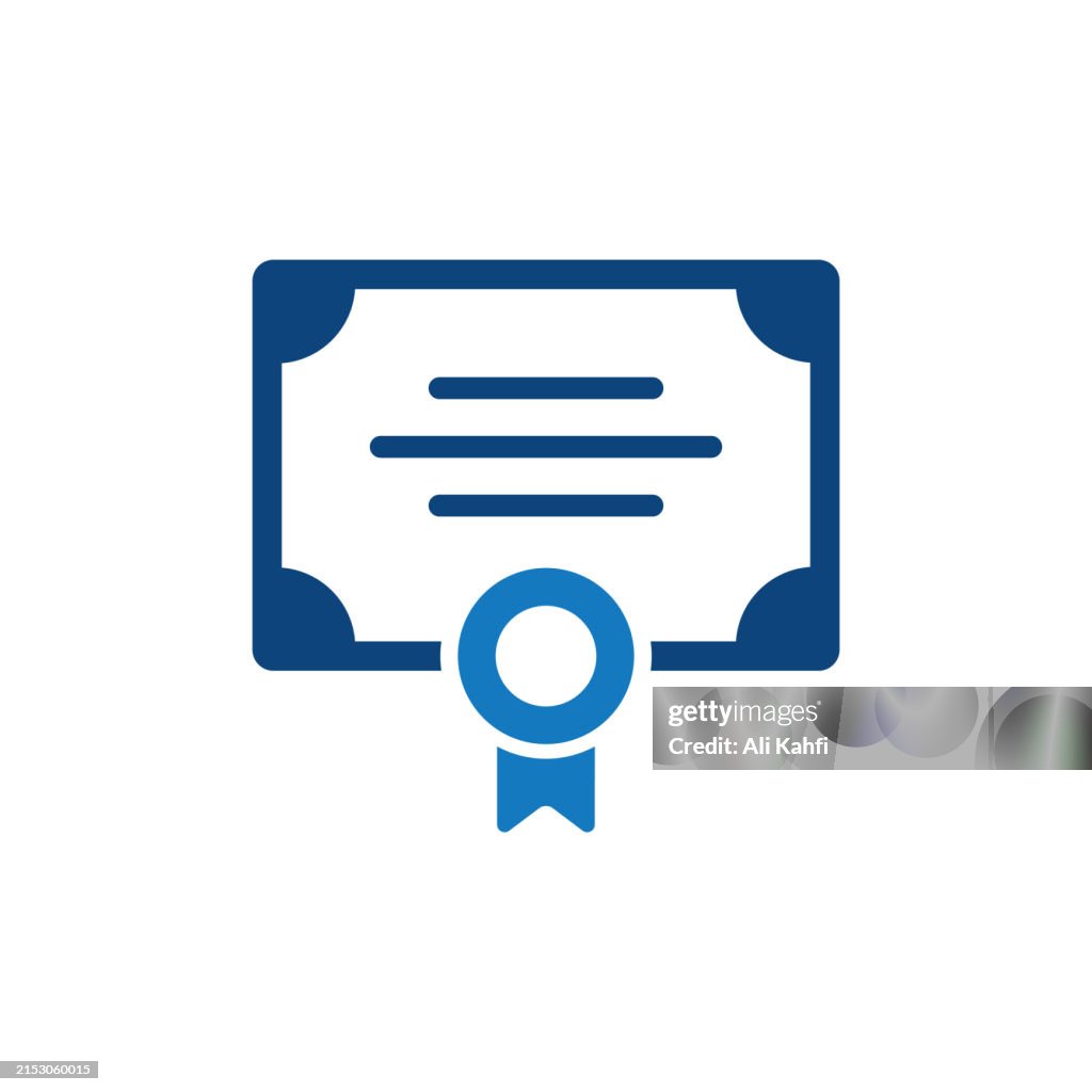 Certificate and reward icon. Solid icon that can be applied anywhere, simple, pixel perfect and modern style.
