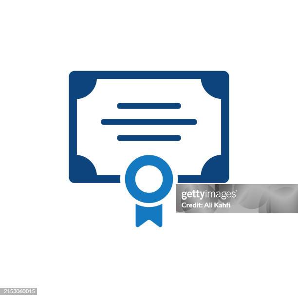 certificate and reward icon. solid icon that can be applied anywhere, simple, pixel perfect and modern style. - certificate-icon stock illustrations