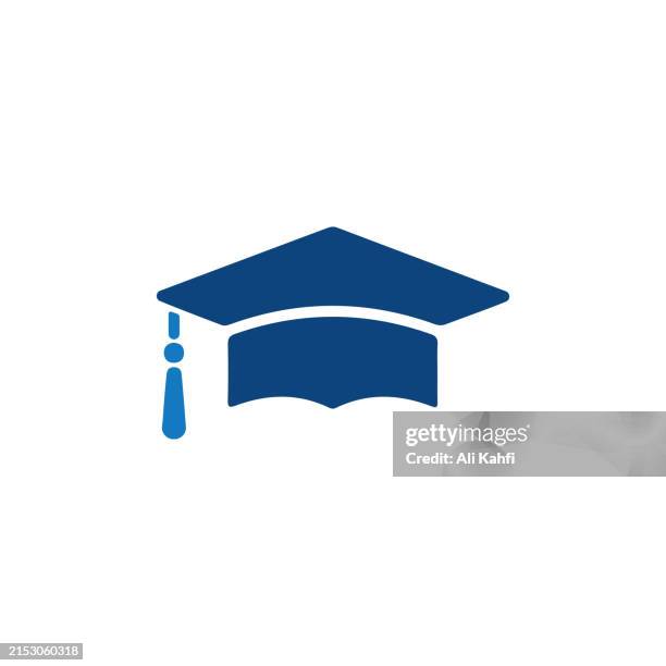 stockillustraties, clipart, cartoons en iconen met graduation icon. solid icon that can be applied anywhere, simple, pixel perfect and modern style - wijsheid