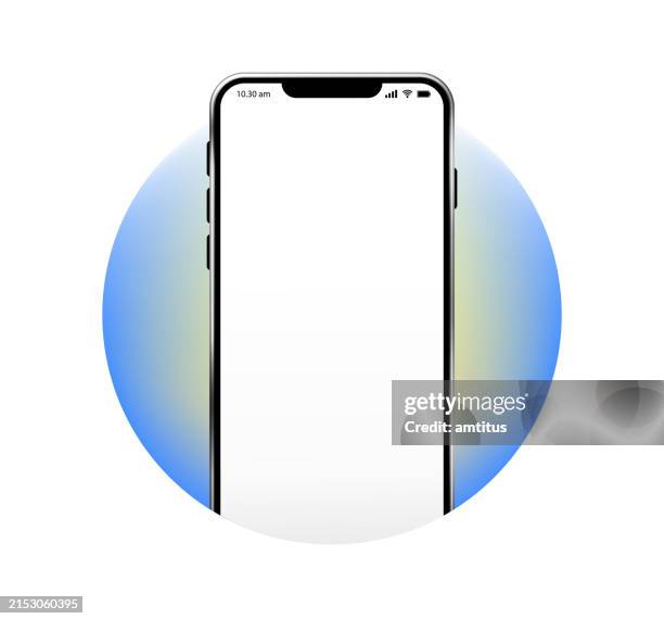 bildbanksillustrationer, clip art samt tecknat material och ikoner med phone mockup circle - brand name smart phone