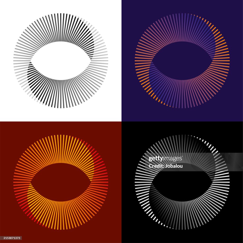 Colorful Abstract Radial Line Segments With Circular Psychedelic Movement