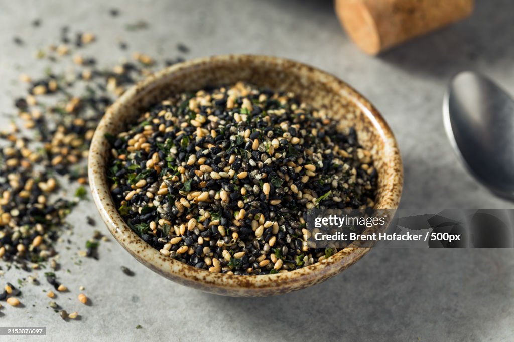 Close-up of spices in bowl on table,United States,USA