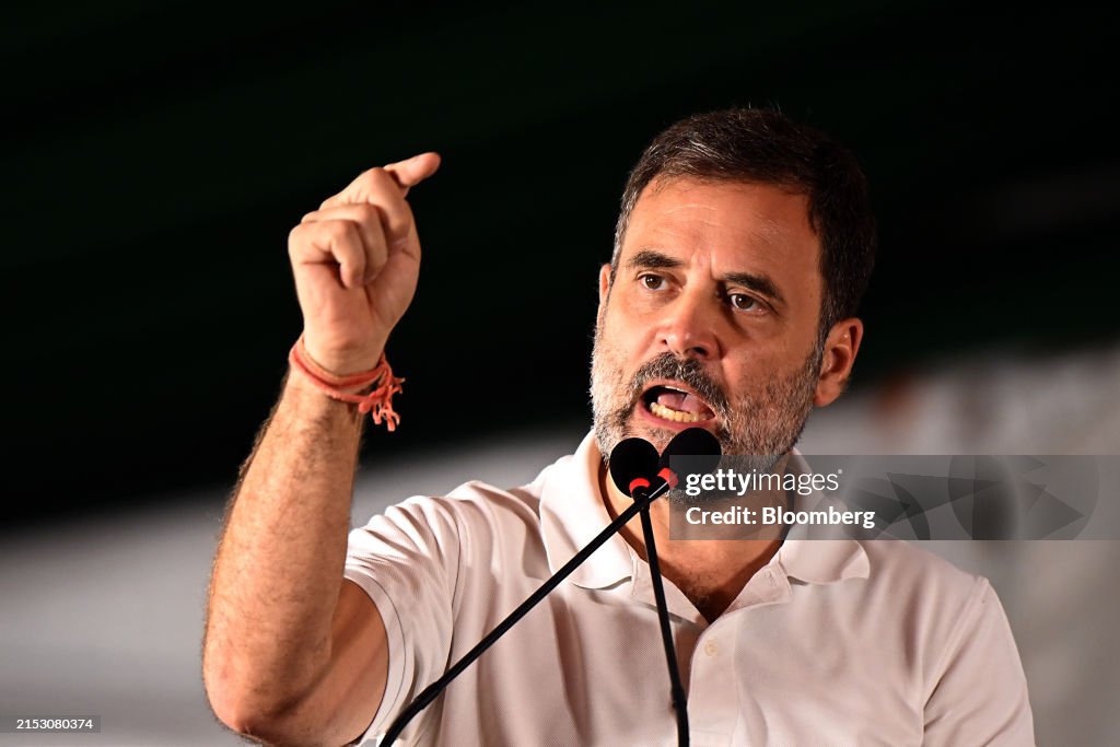 Indian Opposition Leader Rahul Gandhi Holds Campaign Rally in Delhi