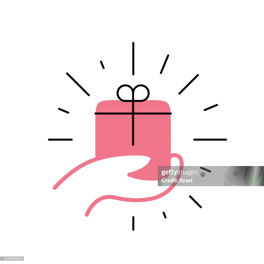 Continuous Editable Line Hand Gesture with Gift Box