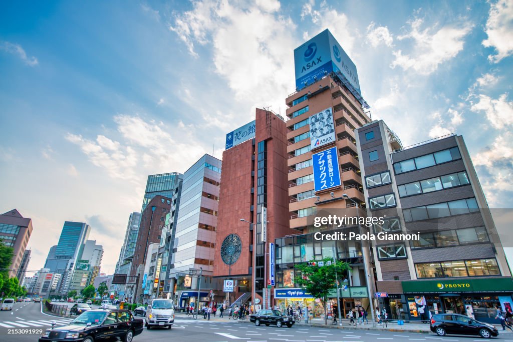 Modern buildings of Aoyama at sunset