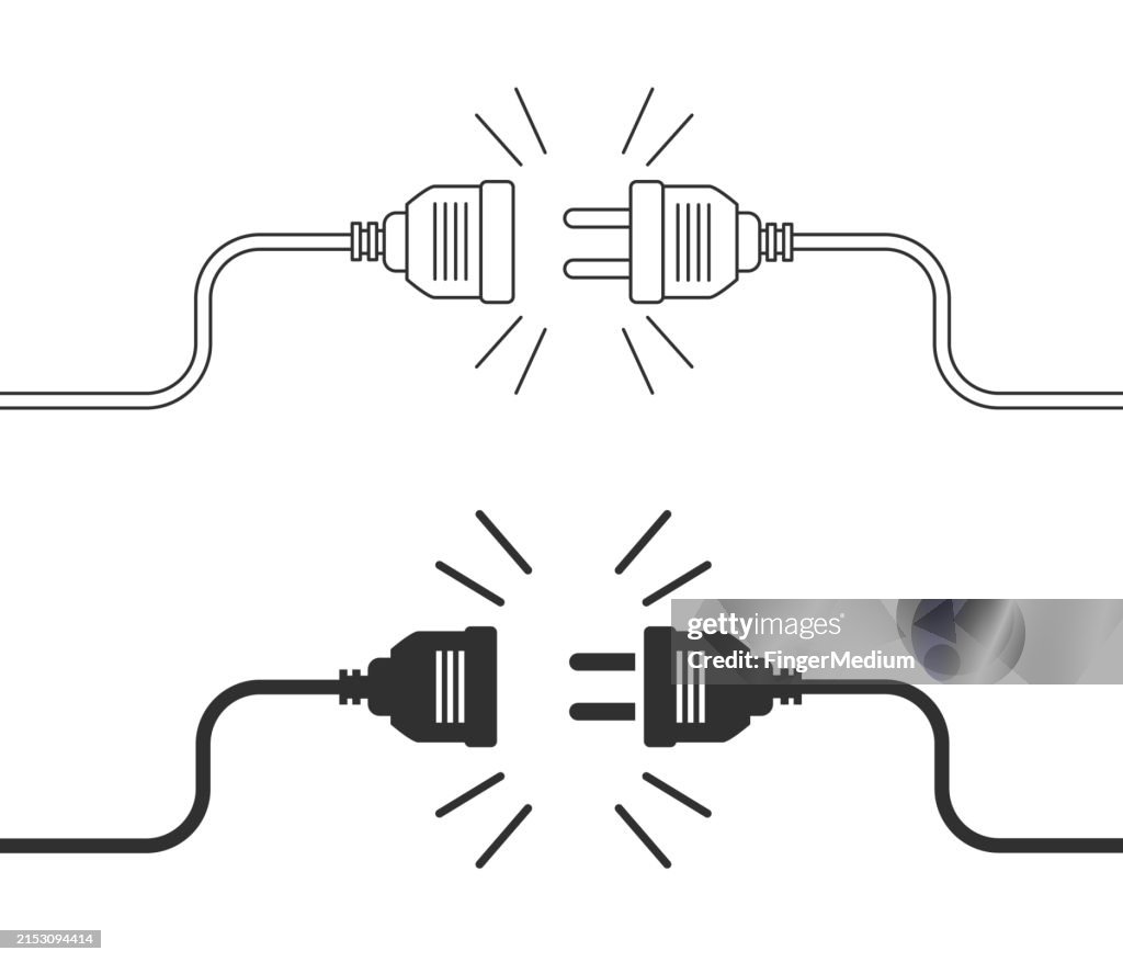 Unplug Computer Device Drawing Electric Plug And Socket Unplug Concept High-Res Vector Graphic - Getty ...