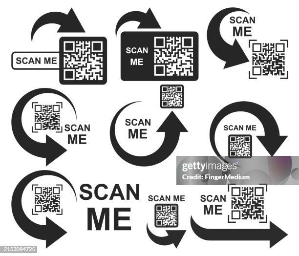 symbolsatz scannen - qr code stock-grafiken, -clipart, -cartoons und -symbole