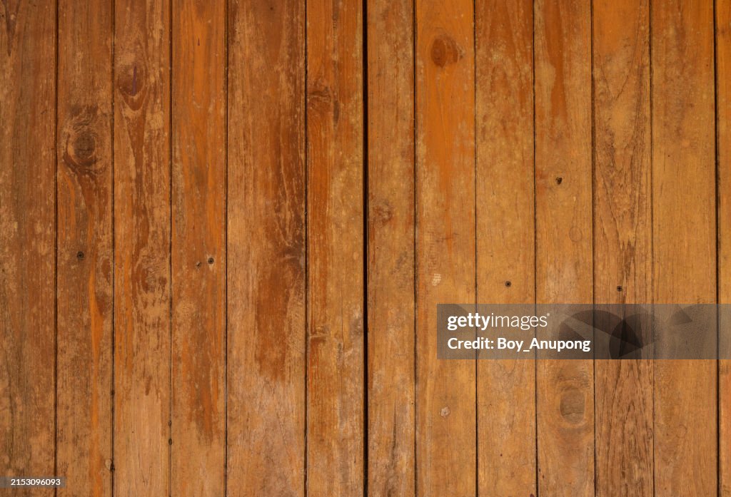 Full frame shot of an old wooden panel texture and background.