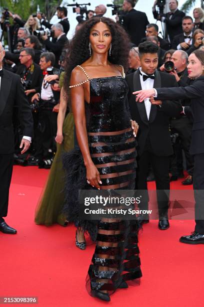 Naomi Campbell attends the "Furiosa: A Mad Max Saga" Red Carpet at the 77th annual Cannes Film Festival at Palais des Festivals on May 15, 2024 in...