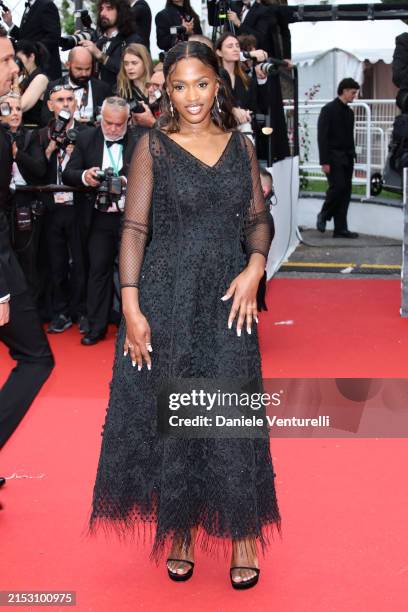 Member of the Jury Un Certain Regard Maïmouna Doucouré attends the "Furiosa: A Mad Max Saga" Red Carpet at the 77th annual Cannes Film Festival at...