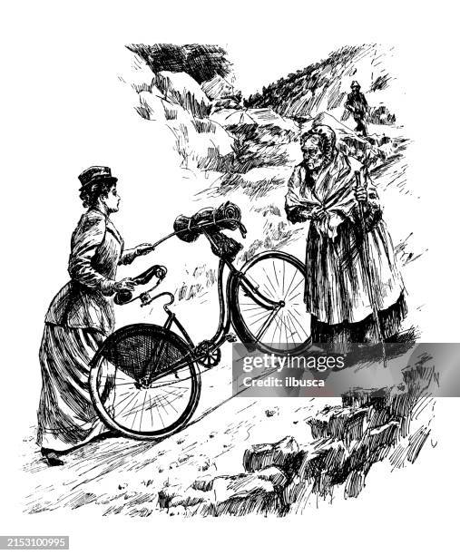 illustrations, cliparts, dessins animés et icônes de image ancienne : cycliste - mode de vie actif