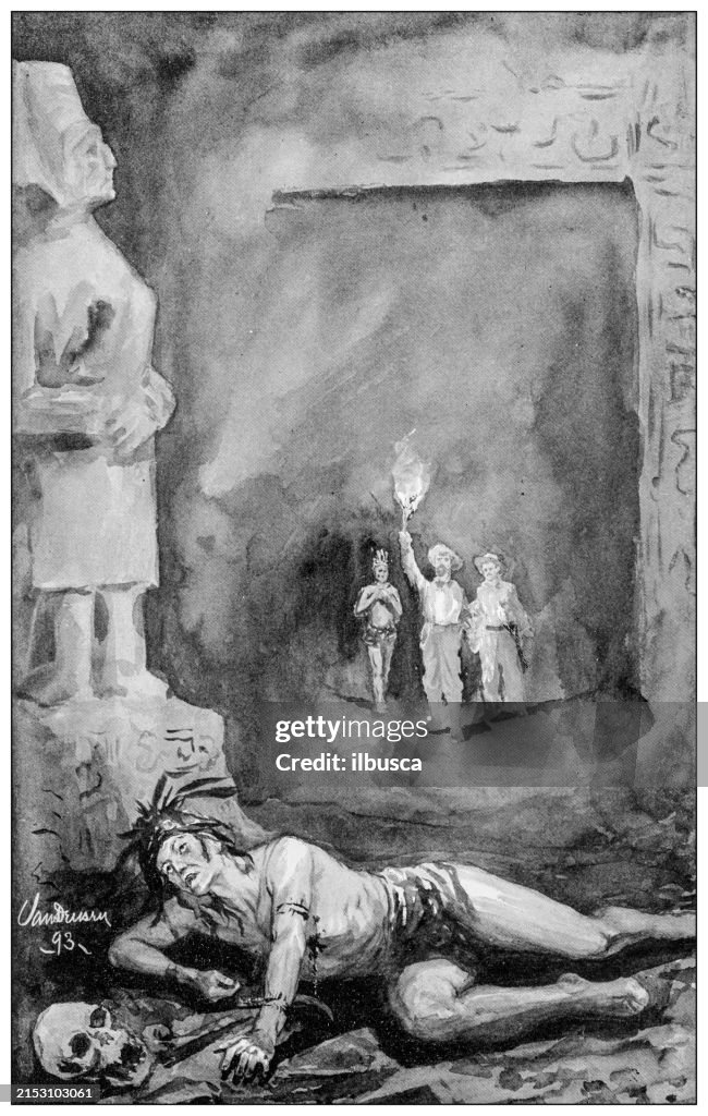 Antique image: Ancient temple cave adventure