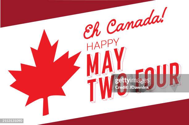 eh canada happy may two four greeting web banner design template - victoria day canada stock illustrations