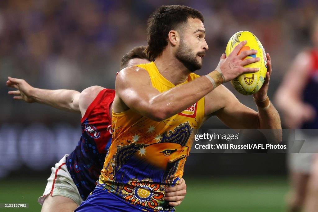 Josh Rotham of the Eagles in action during the 2024 AFL Round 10 ...
