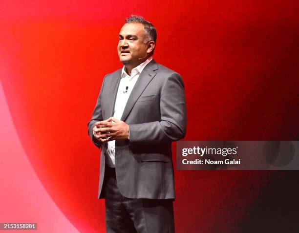 Neal Mohan, CEO, YouTube, speaks onstage during YouTube Brandcast 2024 at David Geffen Hall on May 15, 2024 in New York City.