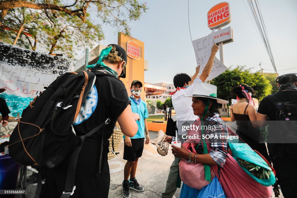 An activist holds a Palestinian flag during the...