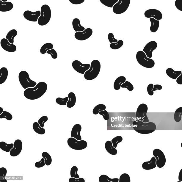 beans. seamless pattern. icons on white background - beans stock illustrations