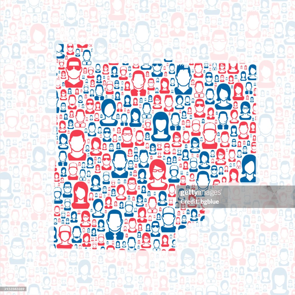 Cherokee County, Georgia. Map with blue and red People