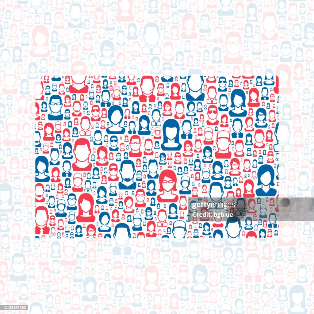 Phillips County, Colorado. Map with blue and red People