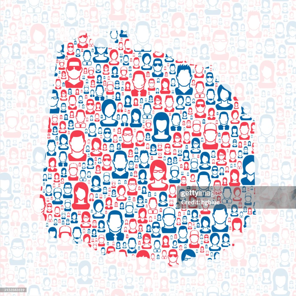Jackson County, Tennessee. Map with blue and red People